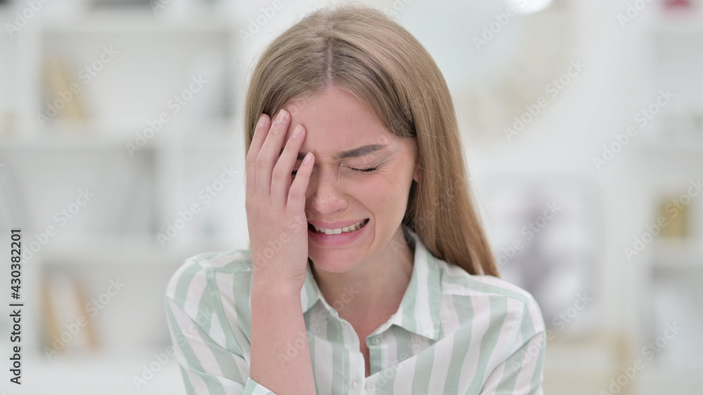 Portrait of Sad Young Woman Crying at Camera Portrait of Sad Young Woman Crying at Camera