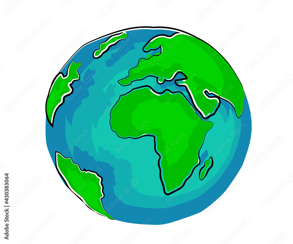 Planet Earth on a white background. The globe. Cartoon. Vector illustration. Planet Earth on a white background. The globe. Cartoon. Vector illustration.
