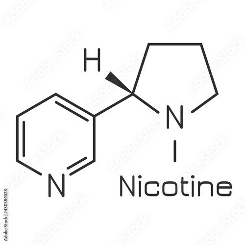 Nicotine molecule, vector illustration of chemical formula