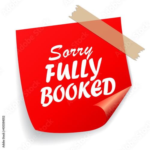 Sorry fully booked note paper