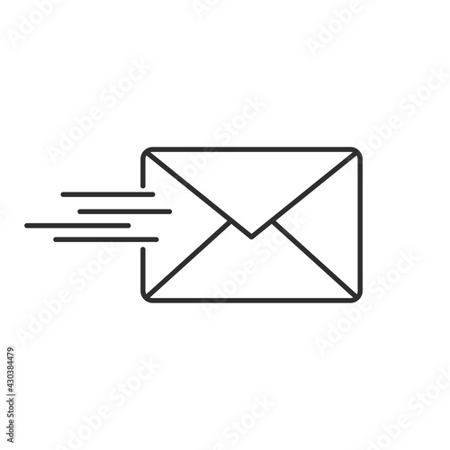 Send letter line art icon for apps and websites