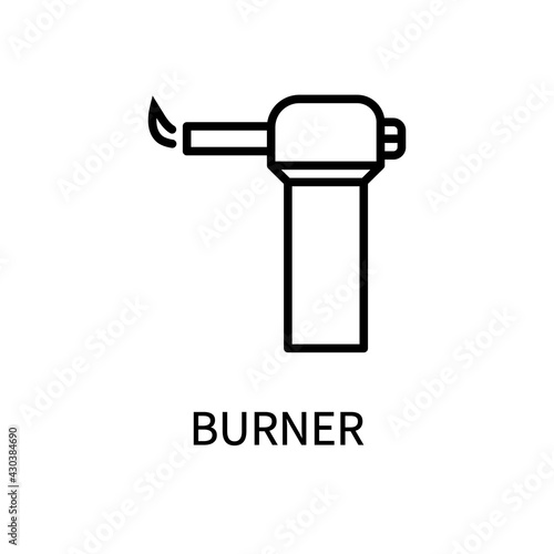 Gas Burner Line Icon Is In A Simple Style. Vector sign in a simple style isolated on a white background