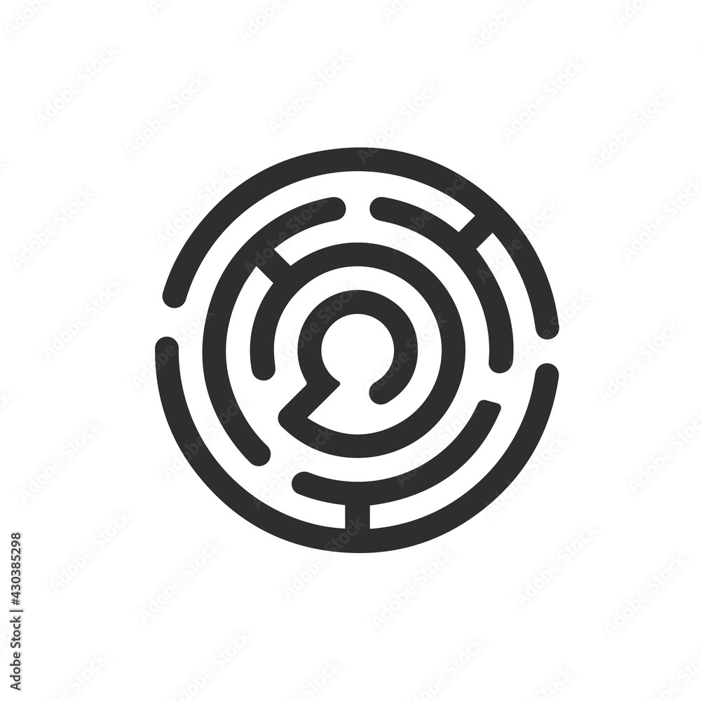Labyrinth icon. Maze and intricacy, confuse symbol. Flat design Labyrinth icon. Maze and intricacy, confuse symbol. Flat design