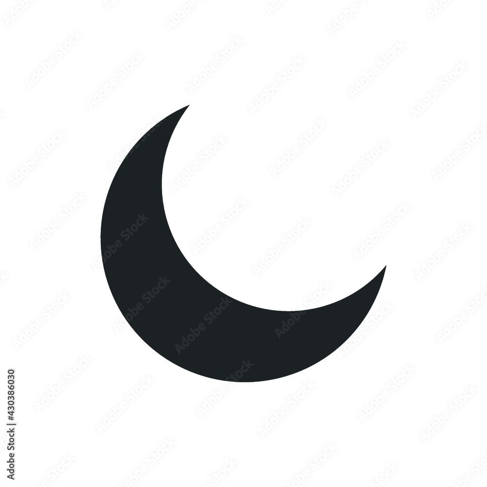 Moon an star icon. Logo illustration on white background. Flat design style Moon an star icon. Logo illustration on white background. Flat design style