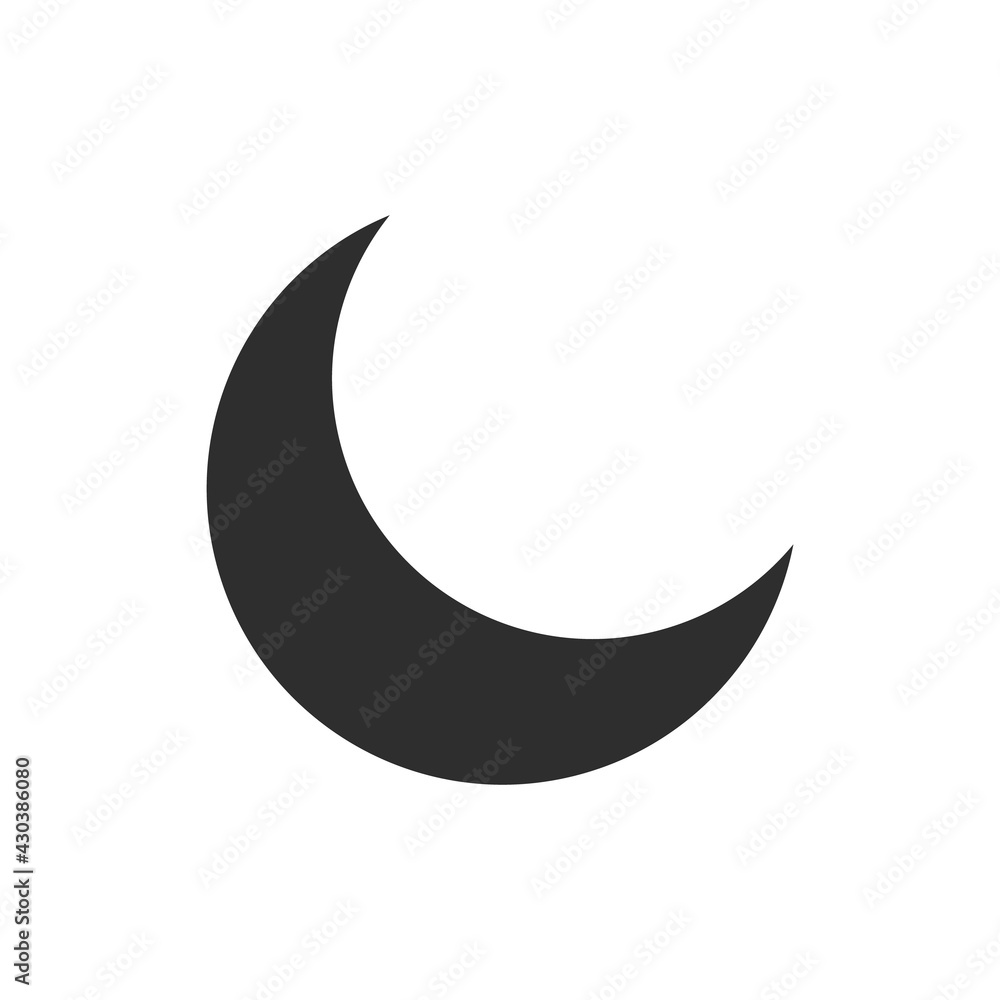 Moon an star icon. Logo illustration on white background. Flat design style Moon an star icon. Logo illustration on white background. Flat design style