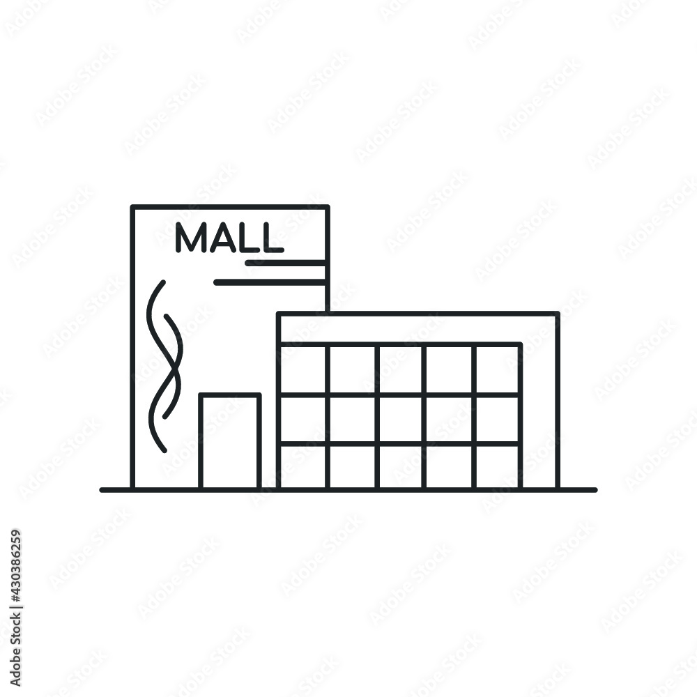 Mall store icon. Simple design on white background vector de Stock | Adobe  Stock