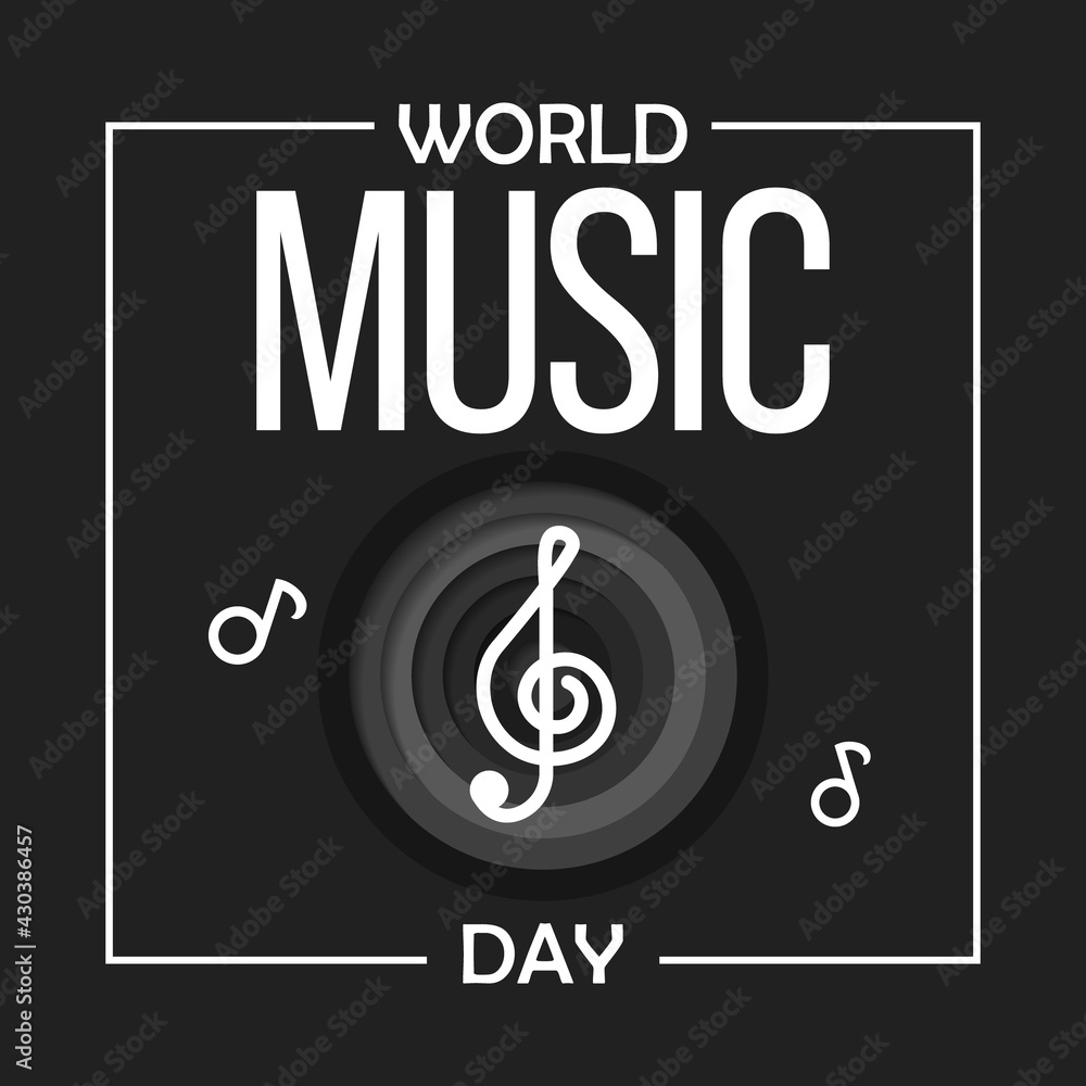 World Music day is observed every year in June. it is the art of arranging sounds in time to produce a composition through the elements of melody, harmony, rhythm, and timbre. Vector illustration. World Music day is observed every year in June. it is the art of arranging sounds in time to produce a composition through the elements of melody, harmony, rhythm, and timbre. Vector illustration.