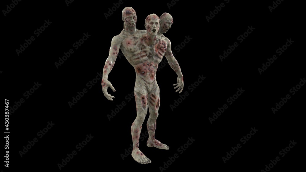 Zombie mutant 2 3D Render