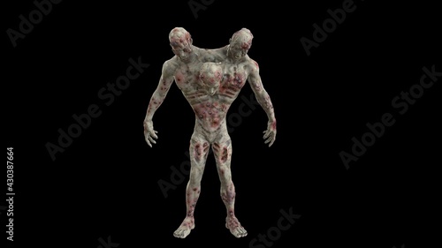 Zombie mutant 2 3D Render