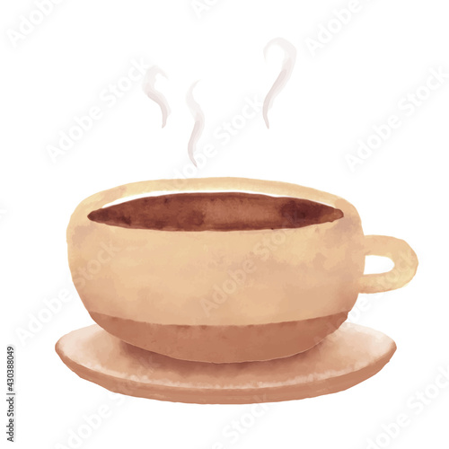 コーヒーカップ　手描き水彩イラスト