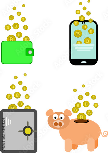 Set icons of bitcoin deposit