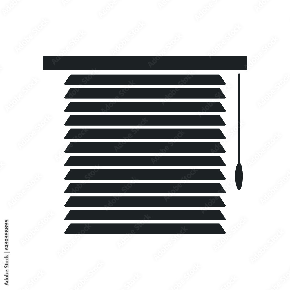 Blinds icon. Flat interiors illustration. Blinds icon. Flat interiors illustration.