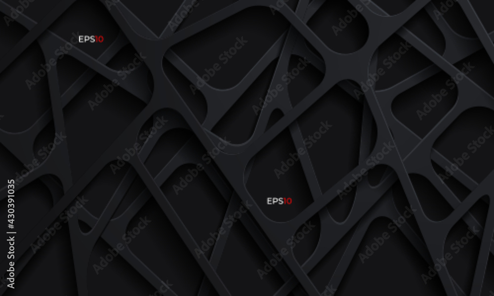 3D abstract background with dark paper cut shapes Stock Vector | Adobe ...