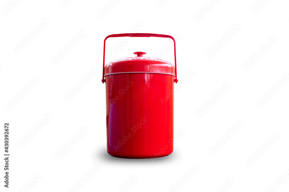 Red ice bucket isolated on white background Stock Photo Adobe Stock