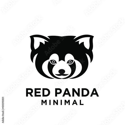 red panda silhouette logo icon design
