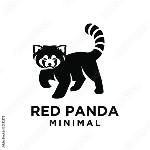 red panda silhouette logo icon design