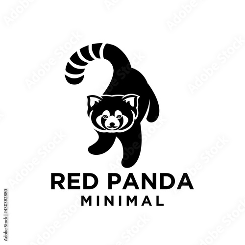 red panda silhouette logo icon design