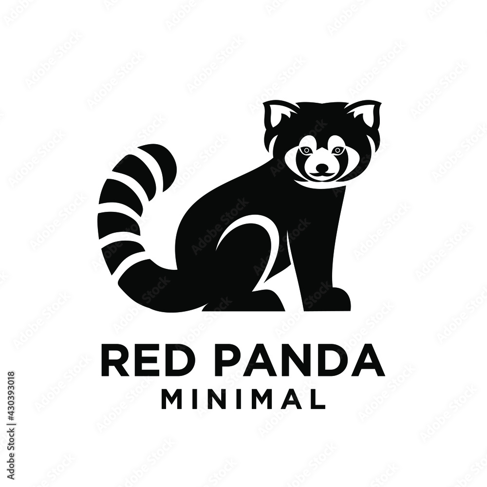 red panda silhouette logo icon design red panda silhouette logo icon design