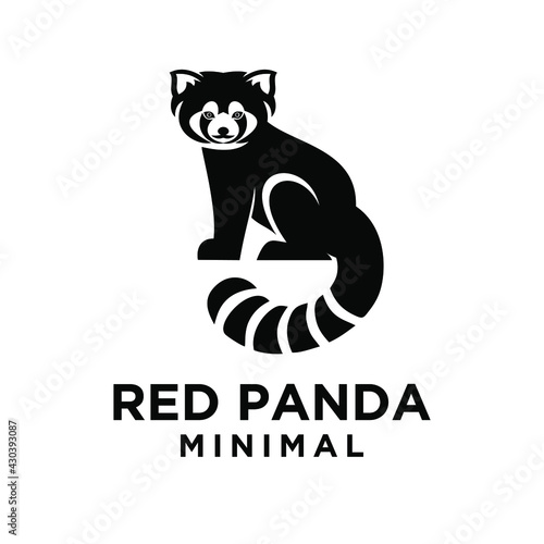 red panda silhouette logo icon design