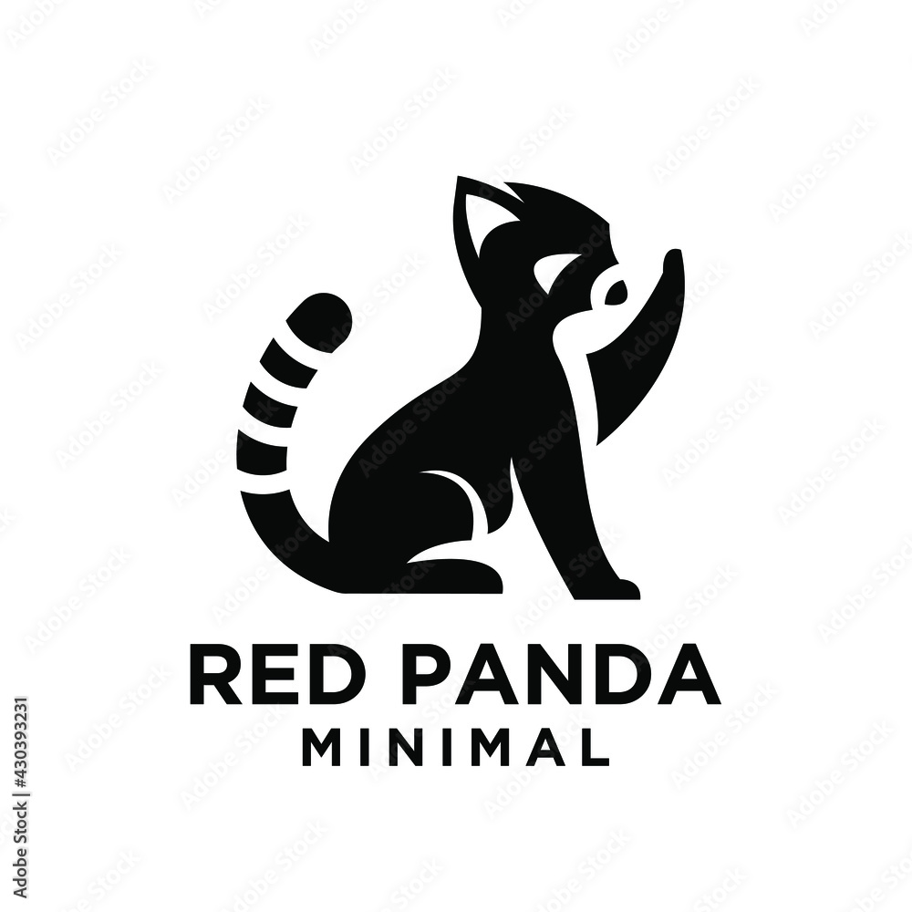red panda silhouette logo icon design red panda silhouette logo icon design