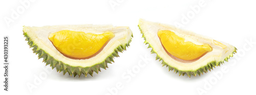 Half Durian isolated on white background