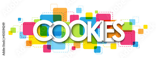 COOKIES colorful vector typography banner isolated on white background
