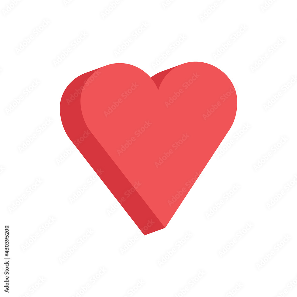 Heart vector icon. Flat style 3d illustration. Love representation. Valentine's day symbol. Heart vector icon. Flat style 3d illustration. Love representation. Valentine's day symbol.
