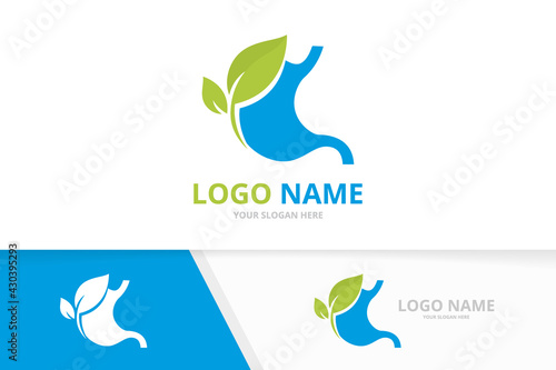 Blue stomach logo. Gastrointestinal tract logotype design.