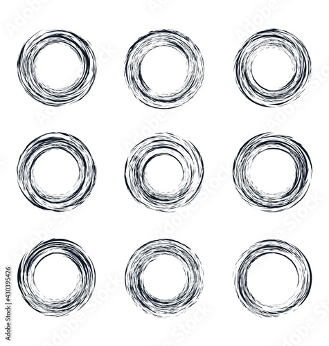Abstract Grunge Circular Vector Set