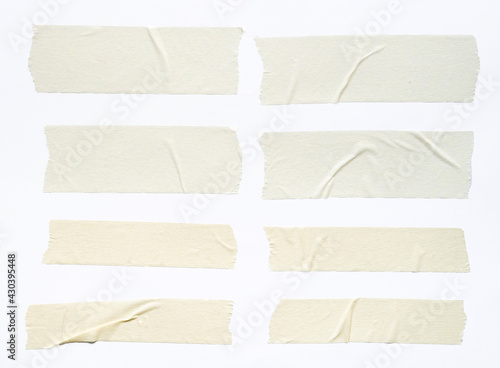 Fototapete close up of adhesive tape wrinkle set on white background