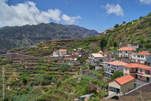 village on top of the mountain, living of terraced cultivation in Madeira Island