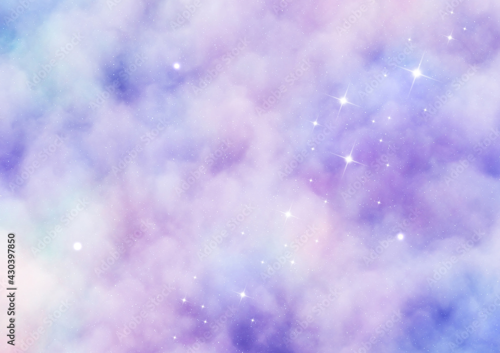 星雲と煌めく星 背景イラスト素材(紫色) 星雲と煌めく星 背景イラスト素材(紫色)