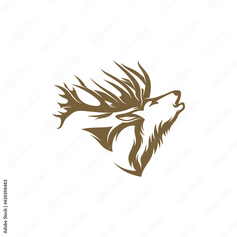 Deer head design vector illustration, Creative Deer head logo design concept template, symbols icons Deer head design vector illustration, Creative Deer head logo design concept template, symbols icons