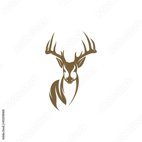 Deer head design vector illustration, Creative Deer head logo design concept template, symbols icons