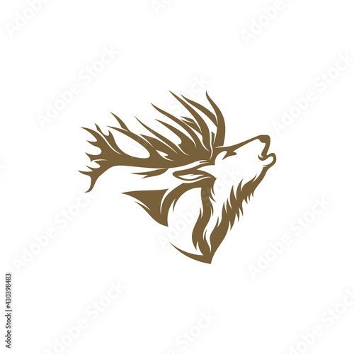 Deer head design vector illustration, Creative Deer head logo design concept template, symbols icons