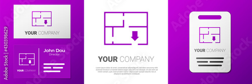 Logotype Evacuation plan icon isolated on white background. Fire escape plan. Logo design template element. Vector
