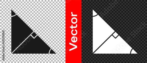 Black Angle bisector of a triangle icon isolated on transparent background. Vector