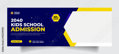 Kid school admission social media timeline cover & web banner