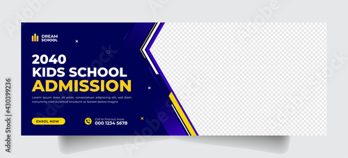 Kid school admission social media timeline cover & web banner
