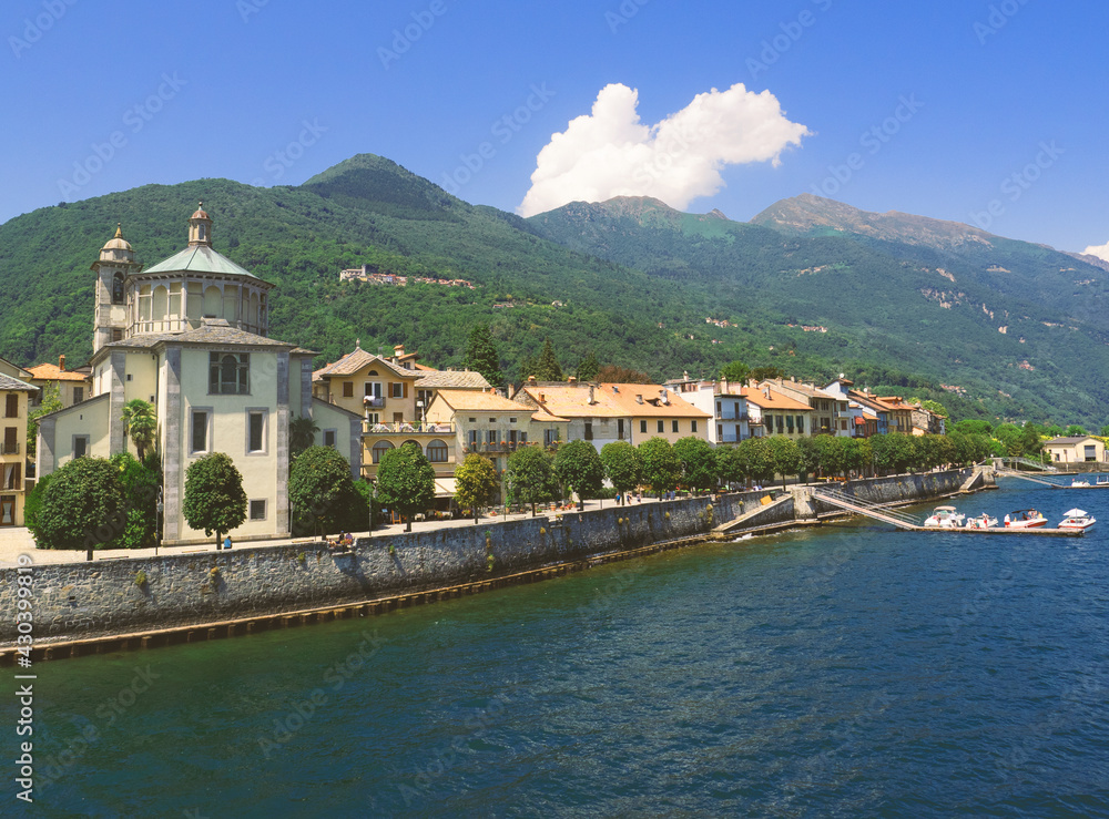 Lakeside view of old town of Cannobio.Lake Maggiore,Piedmont,italian lakes, Italy
