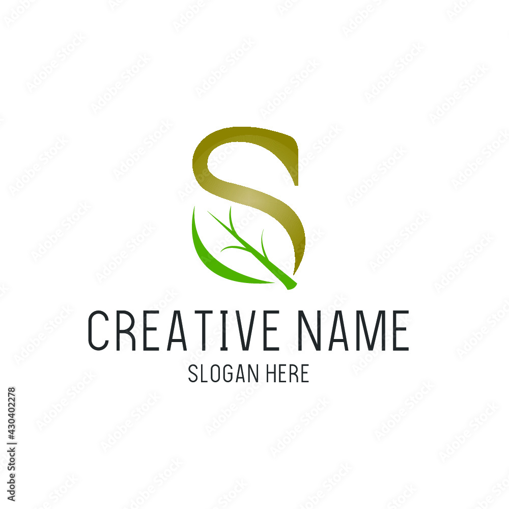 Obraz premium green Letter S company logo