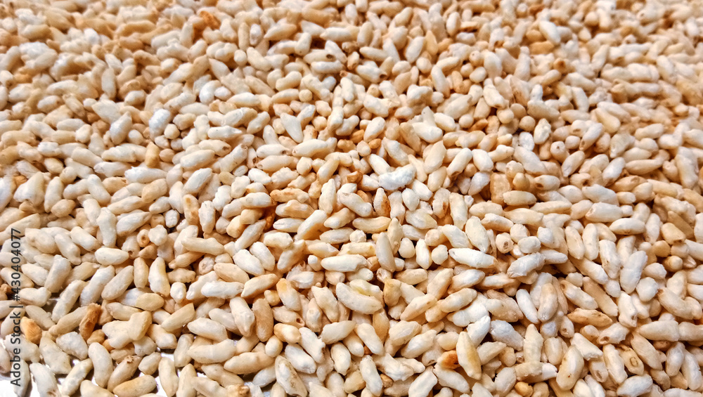 Churmure or murmure or moori, Puffed rice, food ingredient Churmure or murmure or moori, Puffed rice, food ingredient