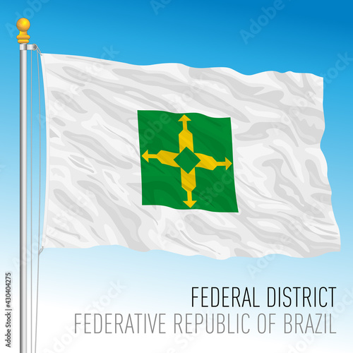 Federal District official regional flag, Brazil, vector illustration