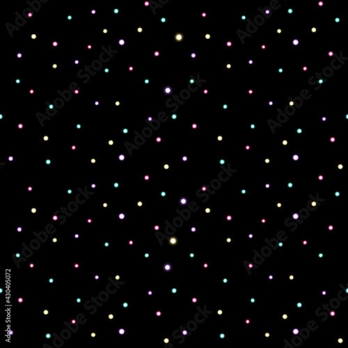 Seamless pattern with neon dots 