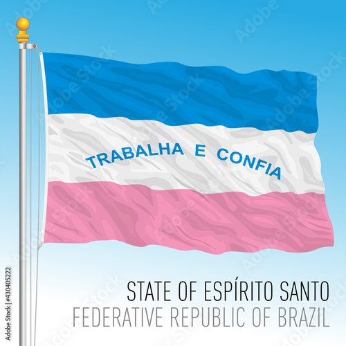 State of Espirito Santo, official regional flag, Brazil, vector illustration