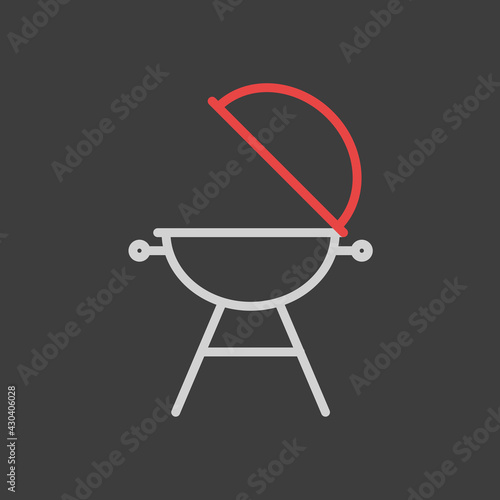 Grill barbeque cookout icon on dark background