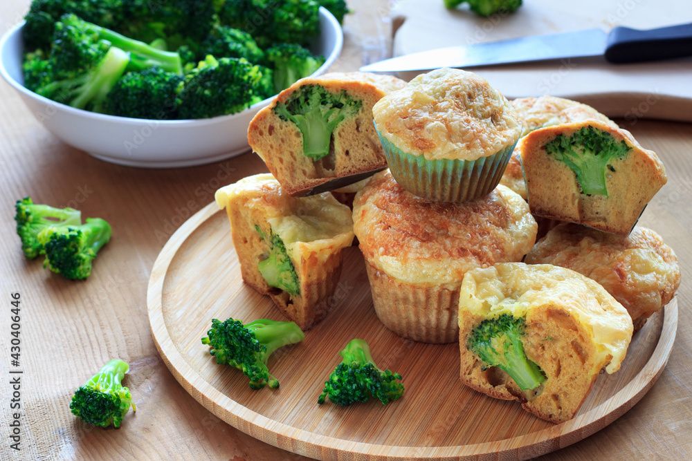 Cupcakes stuffed with broccoli