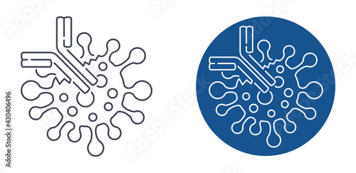 Antibody Y-shaped emblem - thin line icon