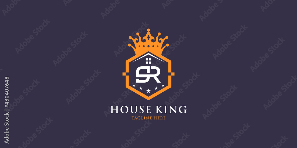 Letter sr logo with home king design inspiration Letter sr logo with home king design inspiration