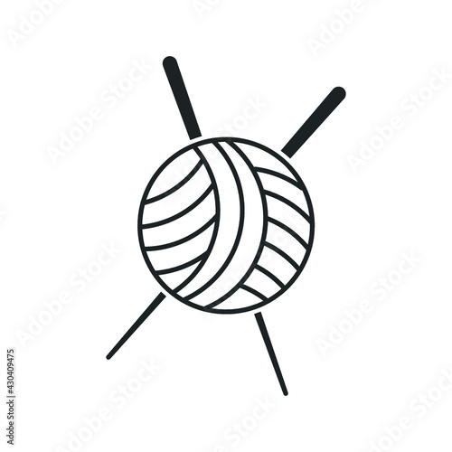 Linear style sign for mobile concept and web design. knitting symbol illustration.